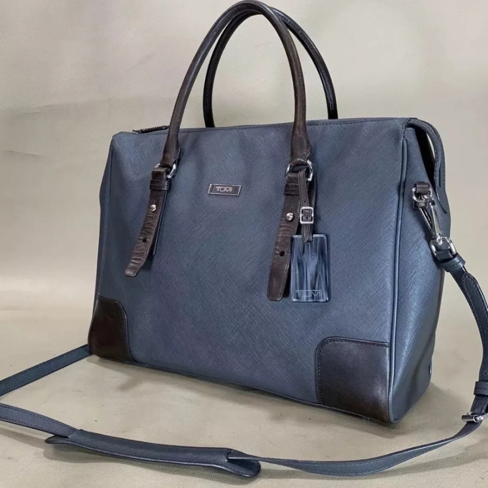 Tumi Villa Ravema Grey/Brown 15" Laptop Case Briefcase